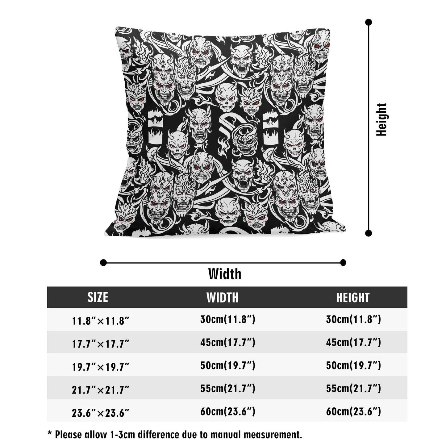 Demons Peach Velvet 4 Pcs Square Pillow Case Covers (5 sizes) - DeRose Seasonal