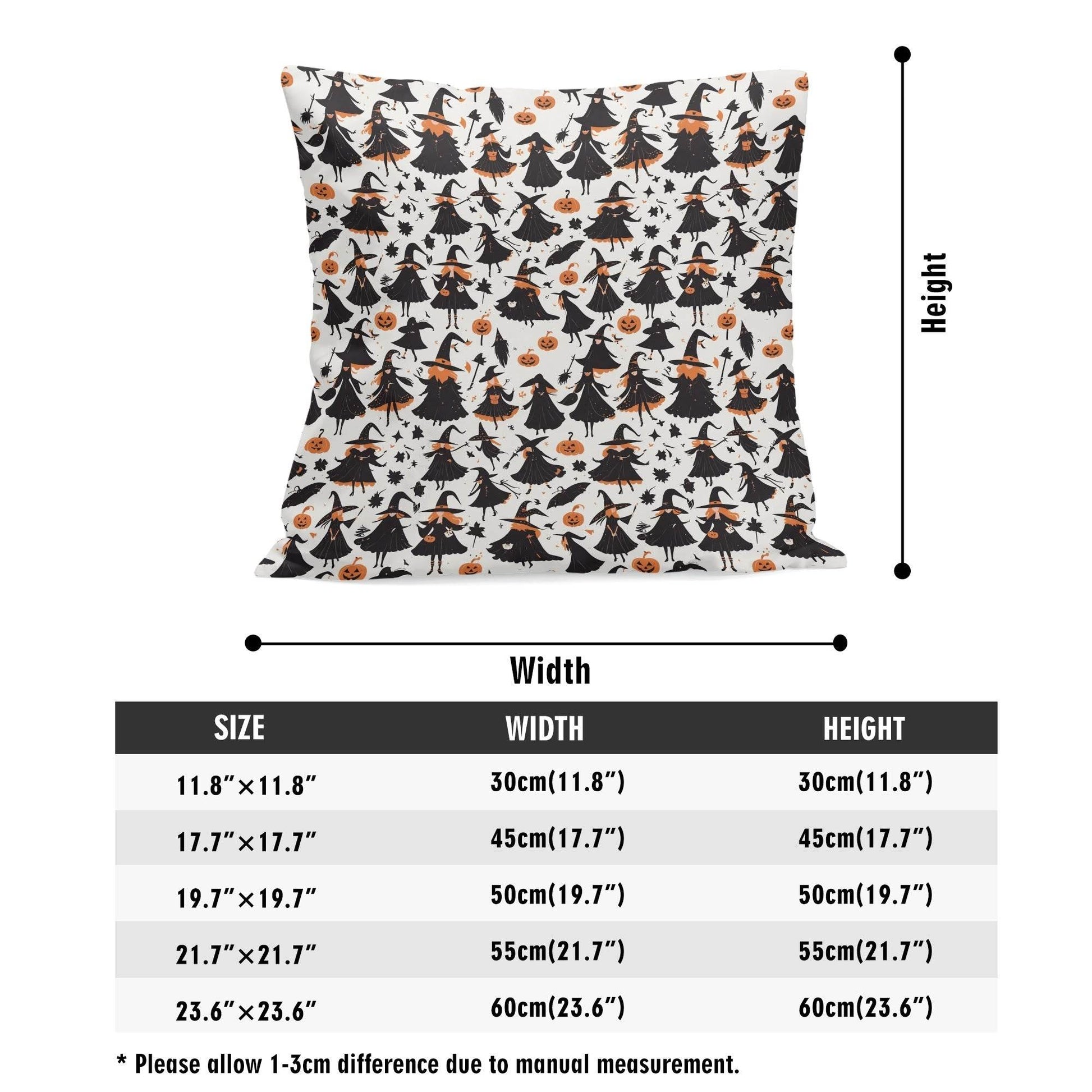 Witches Peach Velvet 4 Pcs Square Pillow Case Covers (5 sizes) - DeRose Seasonal