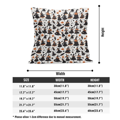 Witches Peach Velvet 4 Pcs Square Pillow Case Covers (5 sizes) - DeRose Seasonal
