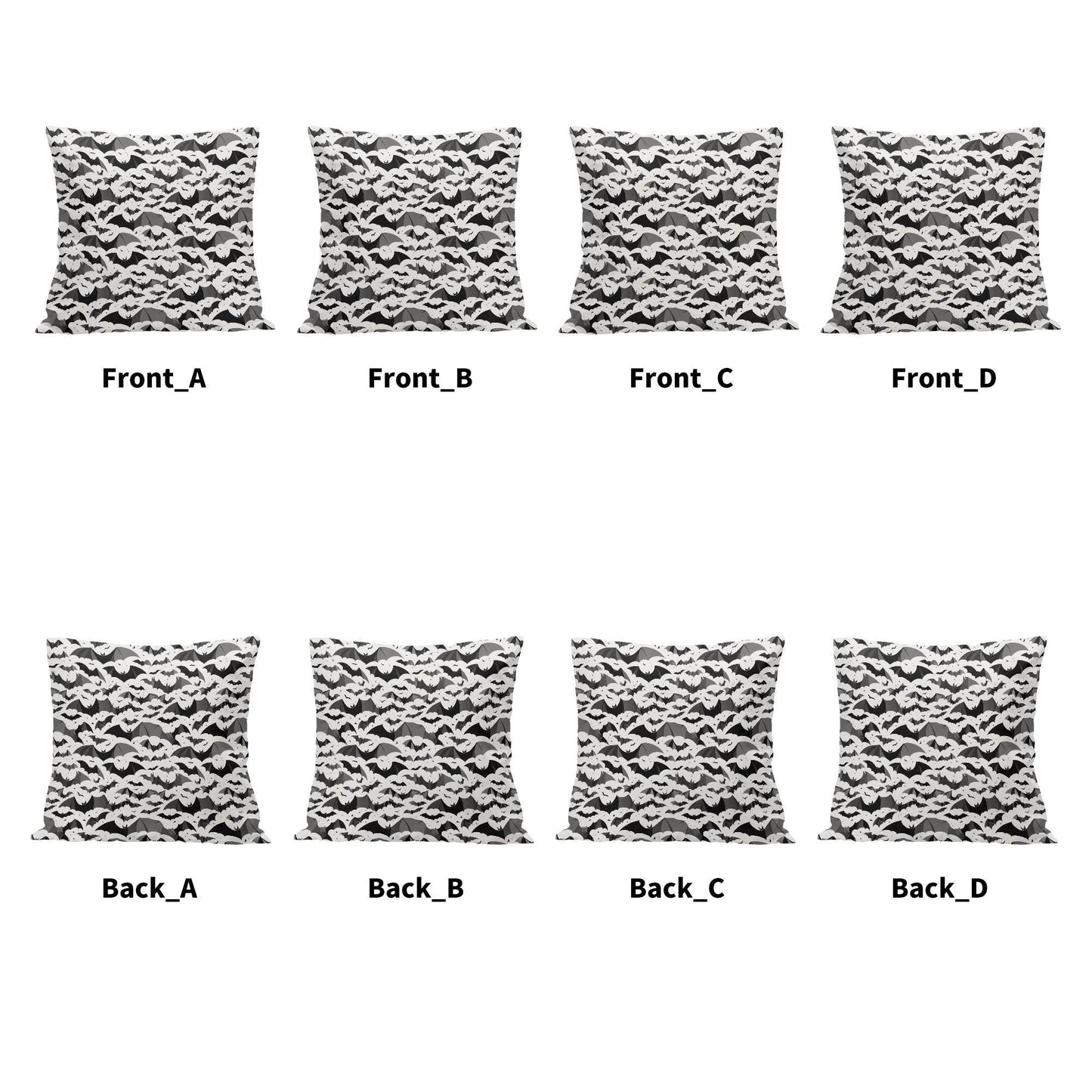 Bats Peach Velvet 4 Pcs Square Pillow Case Covers (5 sizes) - DeRose Seasonal