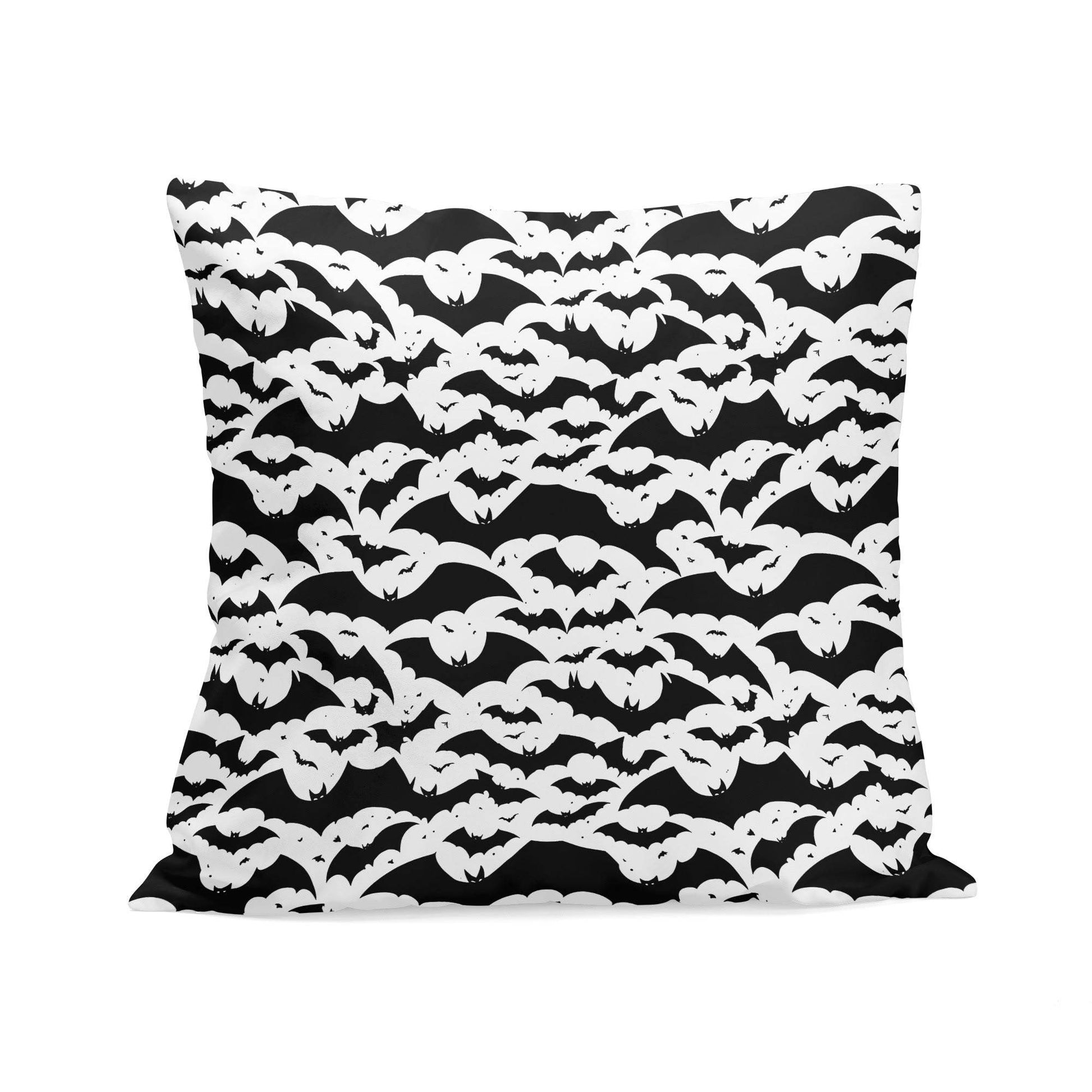 Black and White Bats Peach Velvet 4 Pcs Square Pillow Case Covers (5 sizes) - DeRose Seasonal