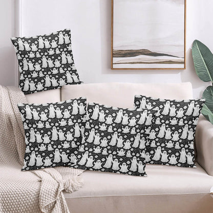 Vintage Ghost Peach Velvet 4 Pcs Square Pillow Case Covers (5 sizes) - DeRose Seasonal