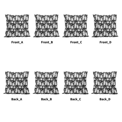 Vintage Ghost Peach Velvet 4 Pcs Square Pillow Case Covers (5 sizes) - DeRose Seasonal