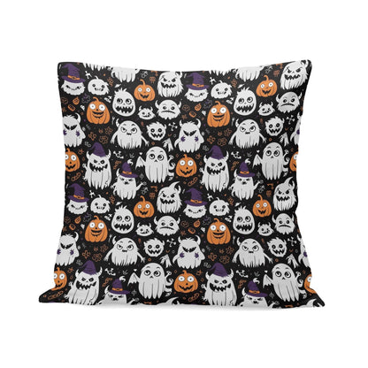 Cute Monster Witch Peach Velvet 4 Pcs Square Pillow Case Covers (5 sizes) - DeRose Seasonal