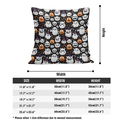 Cute Monster Witch Peach Velvet 4 Pcs Square Pillow Case Covers (5 sizes) - DeRose Seasonal