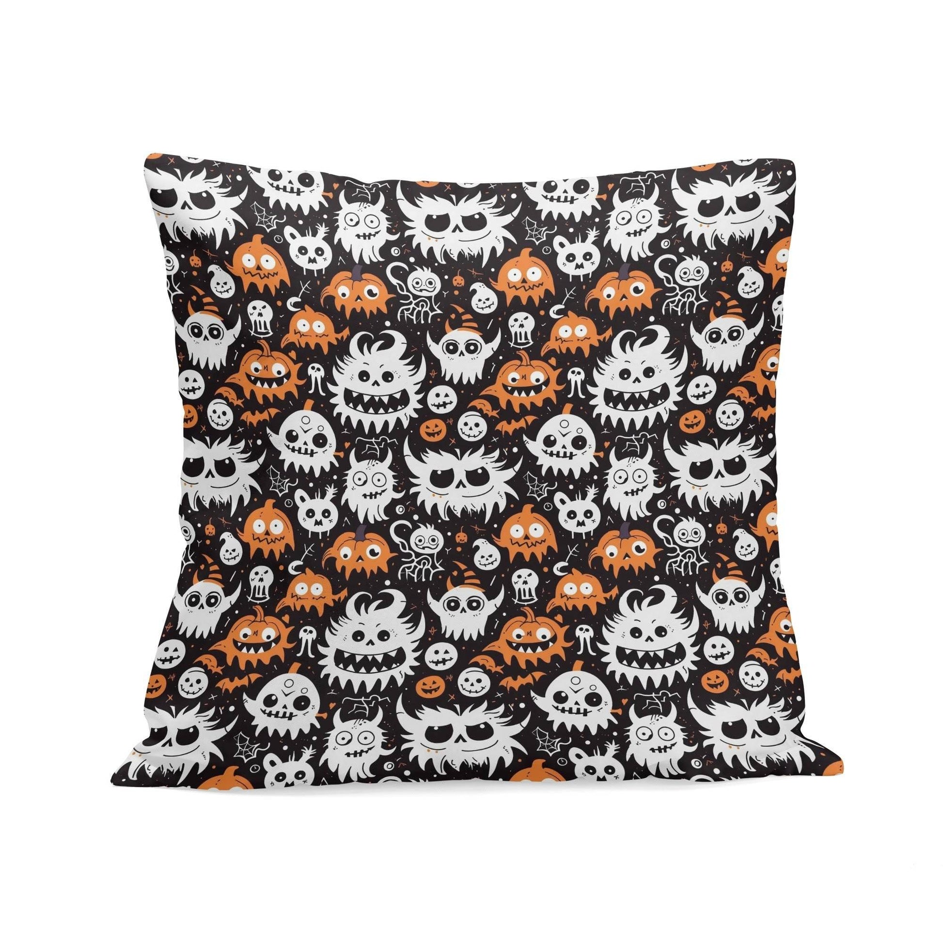 Cute Monsters Peach Velvet 4 Pcs Square Pillow Case Covers (5 sizes) - DeRose Seasonal