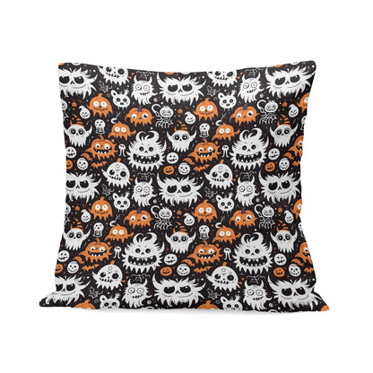 Cute Monsters Peach Velvet 4 Pcs Square Pillow Case Covers (5 sizes) - DeRose Seasonal