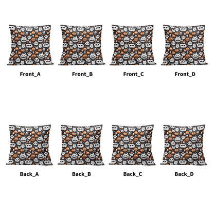 Cute Monsters Peach Velvet 4 Pcs Square Pillow Case Covers (5 sizes) - DeRose Seasonal
