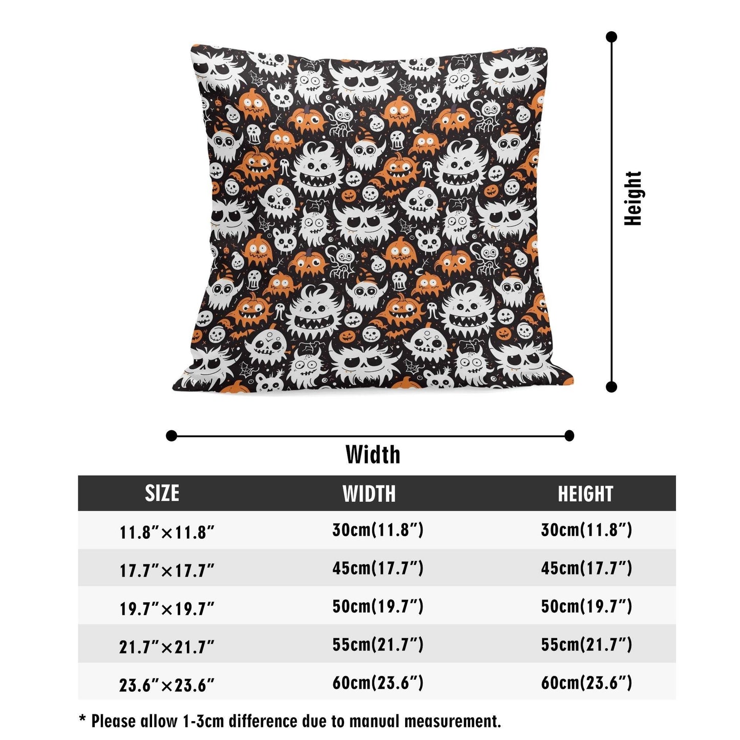 Cute Monsters Peach Velvet 4 Pcs Square Pillow Case Covers (5 sizes) - DeRose Seasonal
