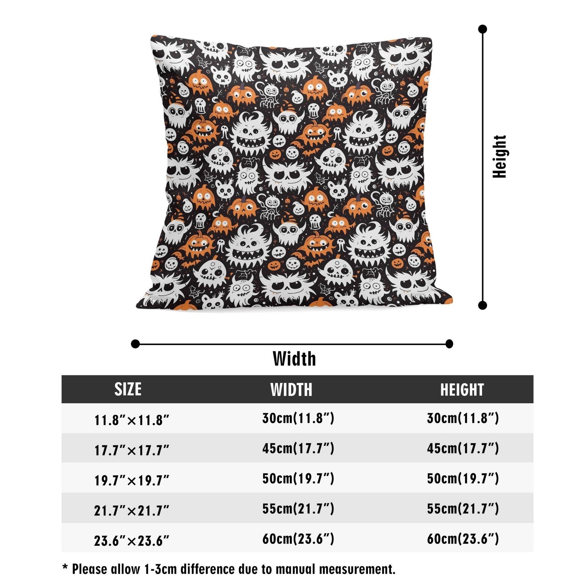 Cute Monsters Peach Velvet 4 Pcs Square Pillow Case Covers (5 sizes) - DeRose Seasonal
