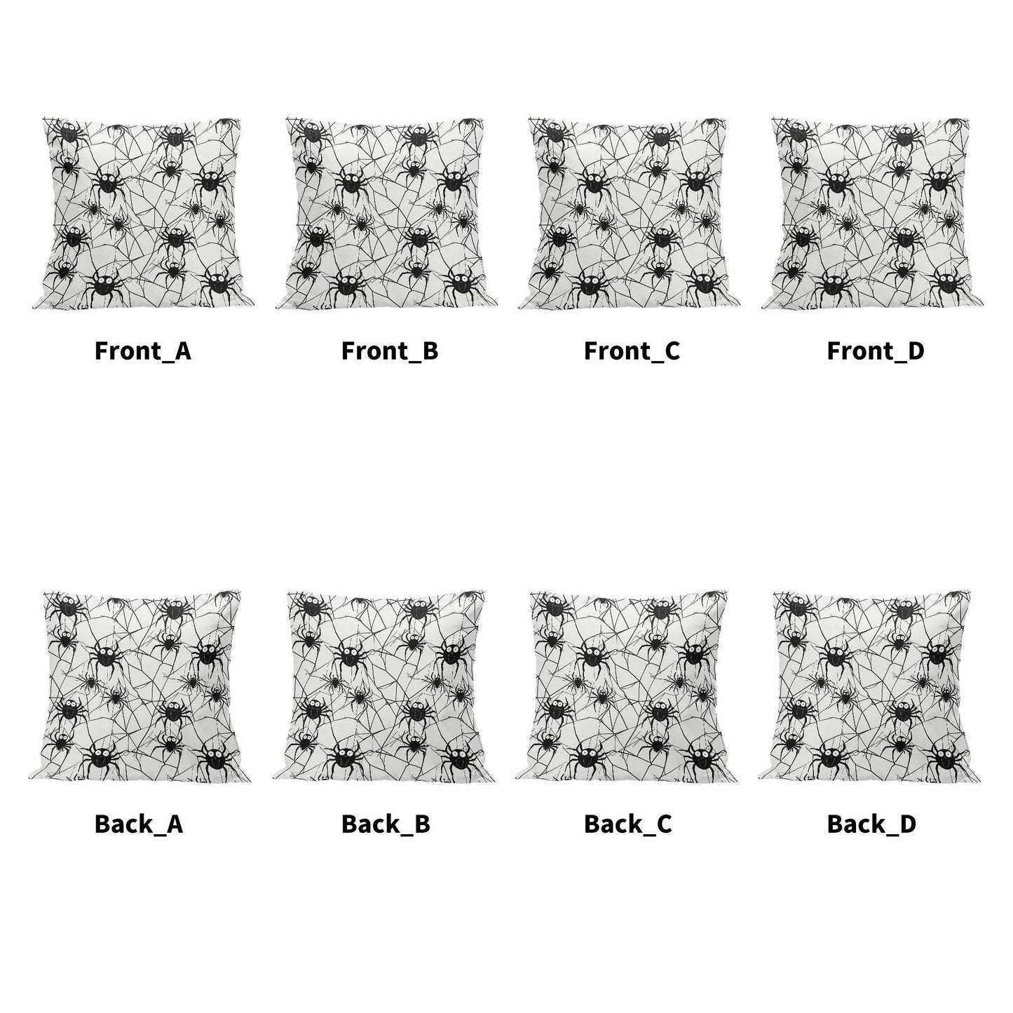 Cute Spiders Peach Velvet 4 Pcs Square Pillow Case Covers (5 sizes) - DeRose Seasonal