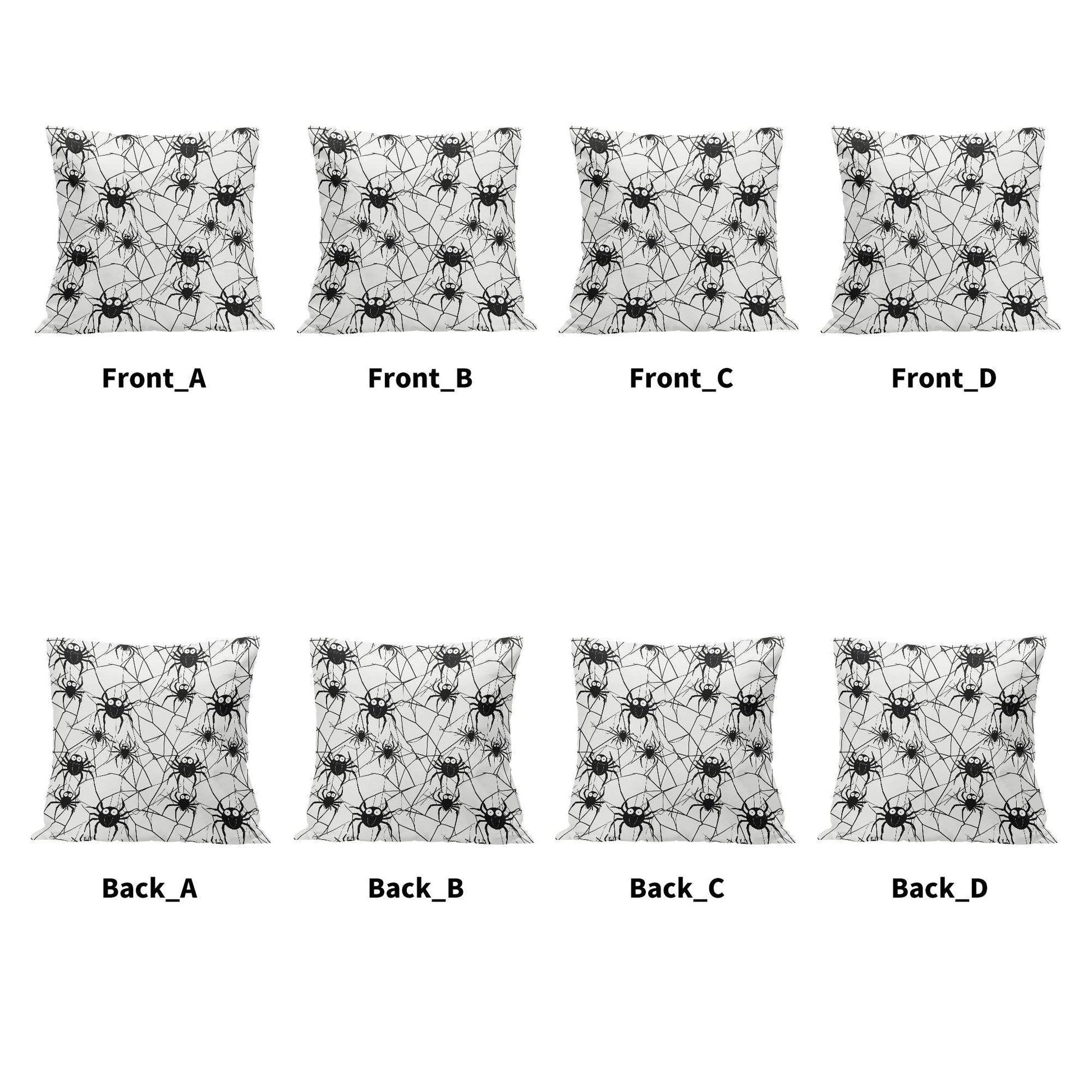 Cute Spiders Peach Velvet 4 Pcs Square Pillow Case Covers (5 sizes) - DeRose Seasonal