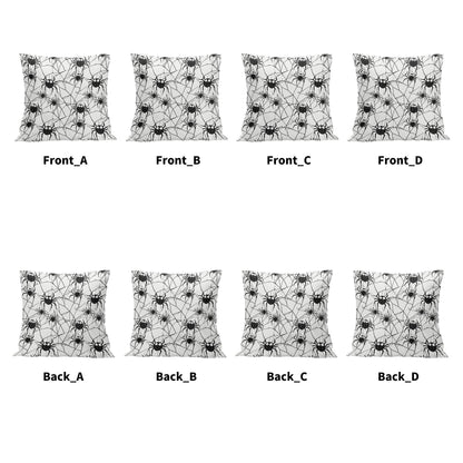 Cute Spiders Peach Velvet 4 Pcs Square Pillow Case Covers (5 sizes) - DeRose Seasonal