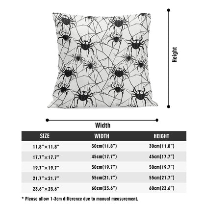 Cute Spiders Peach Velvet 4 Pcs Square Pillow Case Covers (5 sizes) - DeRose Seasonal