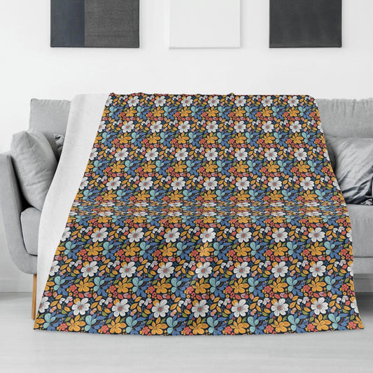 Bright Flowers Horizontal Flannel Breathable Blanket 4 Sizes - DeRose Seasonal
