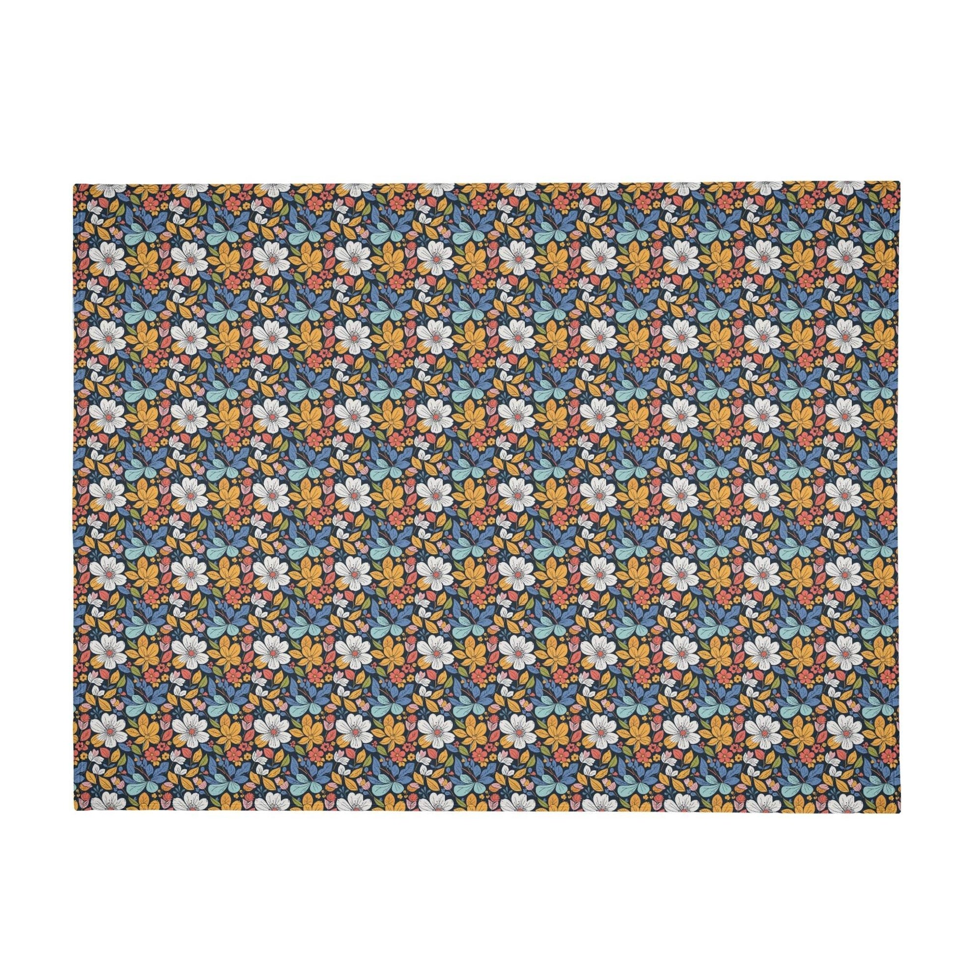 Bright Flowers Horizontal Flannel Breathable Blanket 4 Sizes - DeRose Seasonal