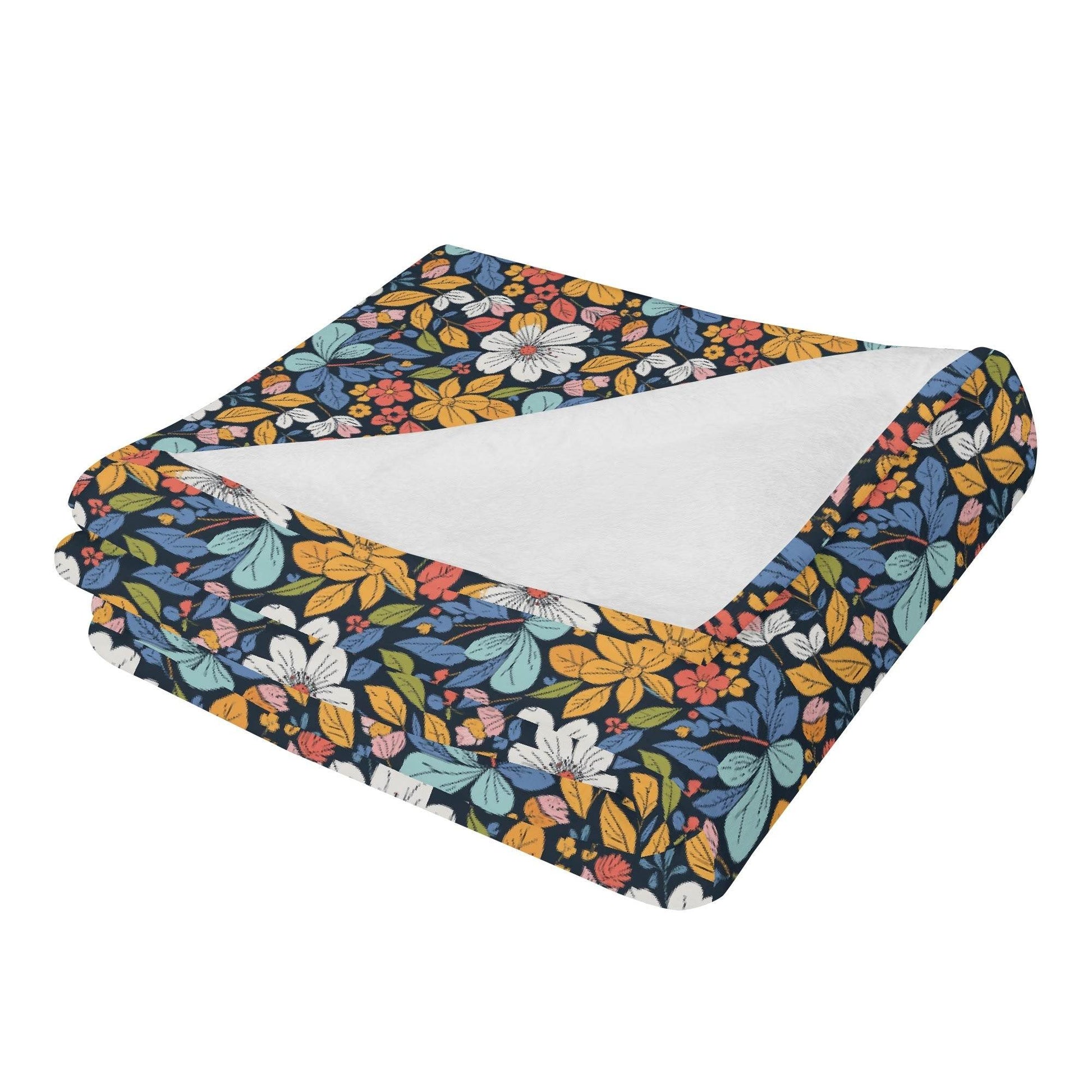 Bright Flowers Horizontal Flannel Breathable Blanket 4 Sizes - DeRose Seasonal
