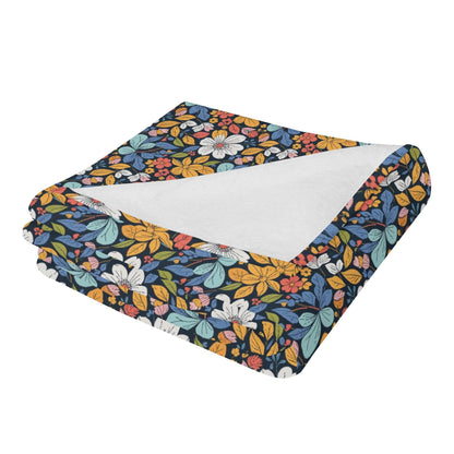 Bright Flowers Horizontal Flannel Breathable Blanket 4 Sizes - DeRose Seasonal