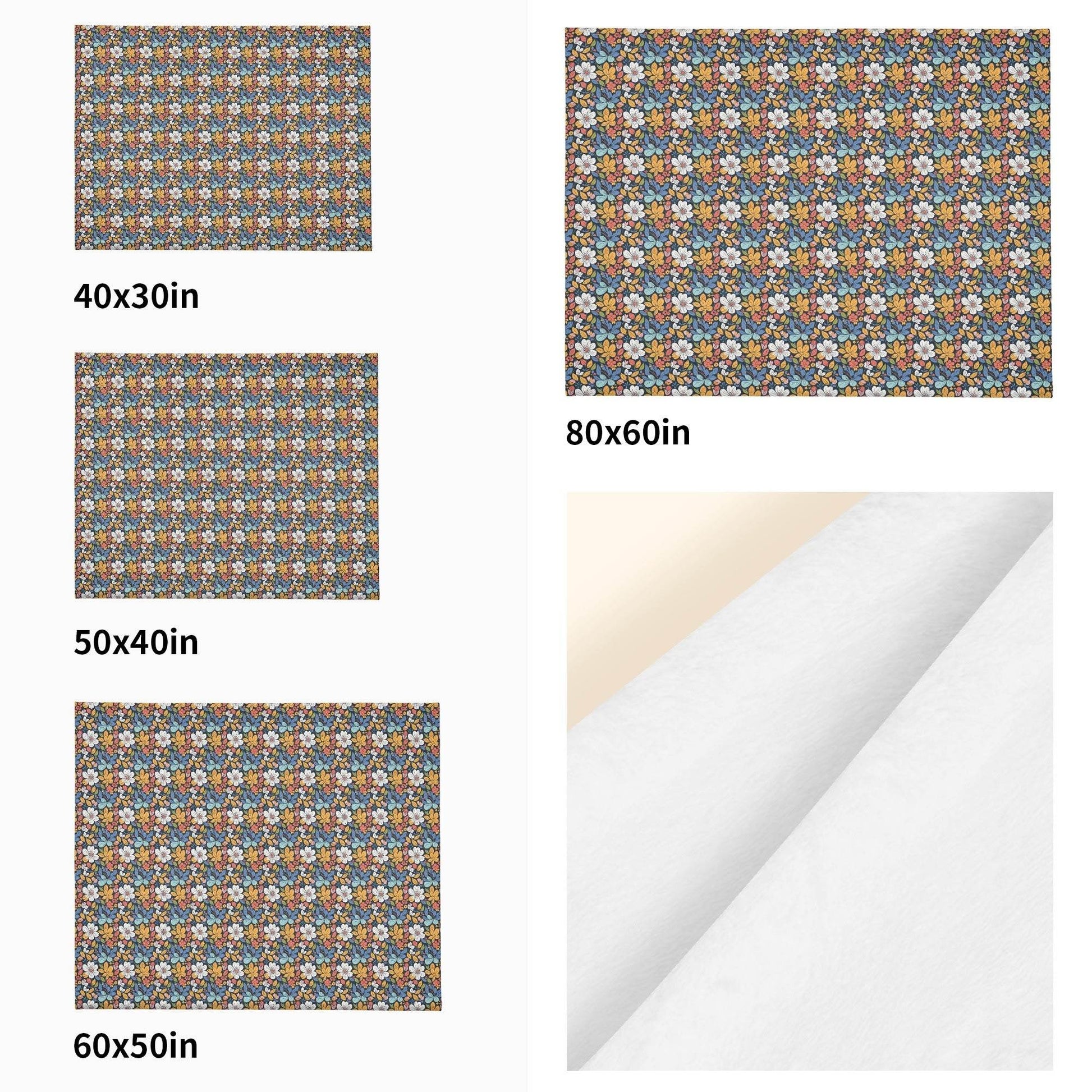 Bright Flowers Horizontal Flannel Breathable Blanket 4 Sizes - DeRose Seasonal