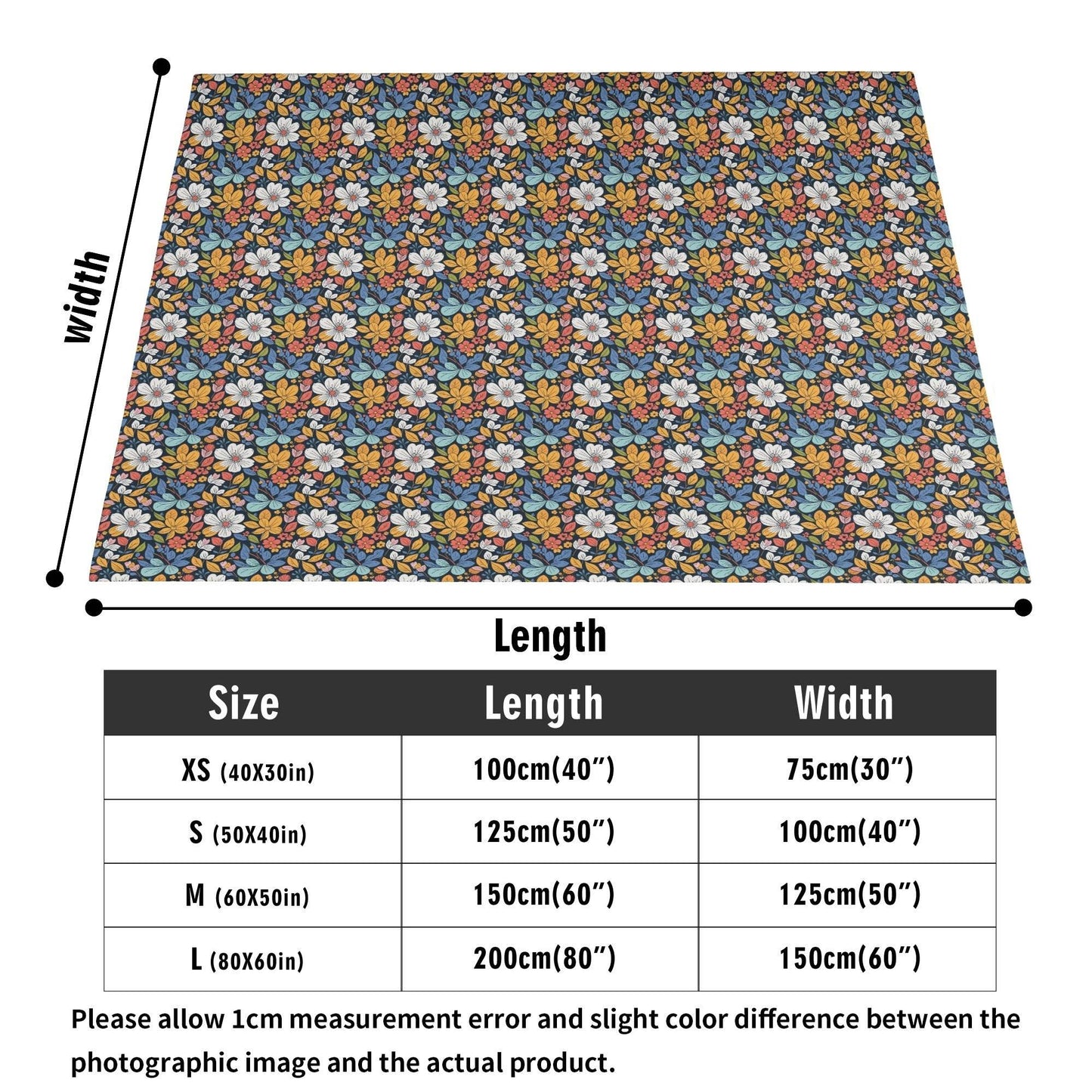 Bright Flowers Horizontal Flannel Breathable Blanket 4 Sizes - DeRose Seasonal