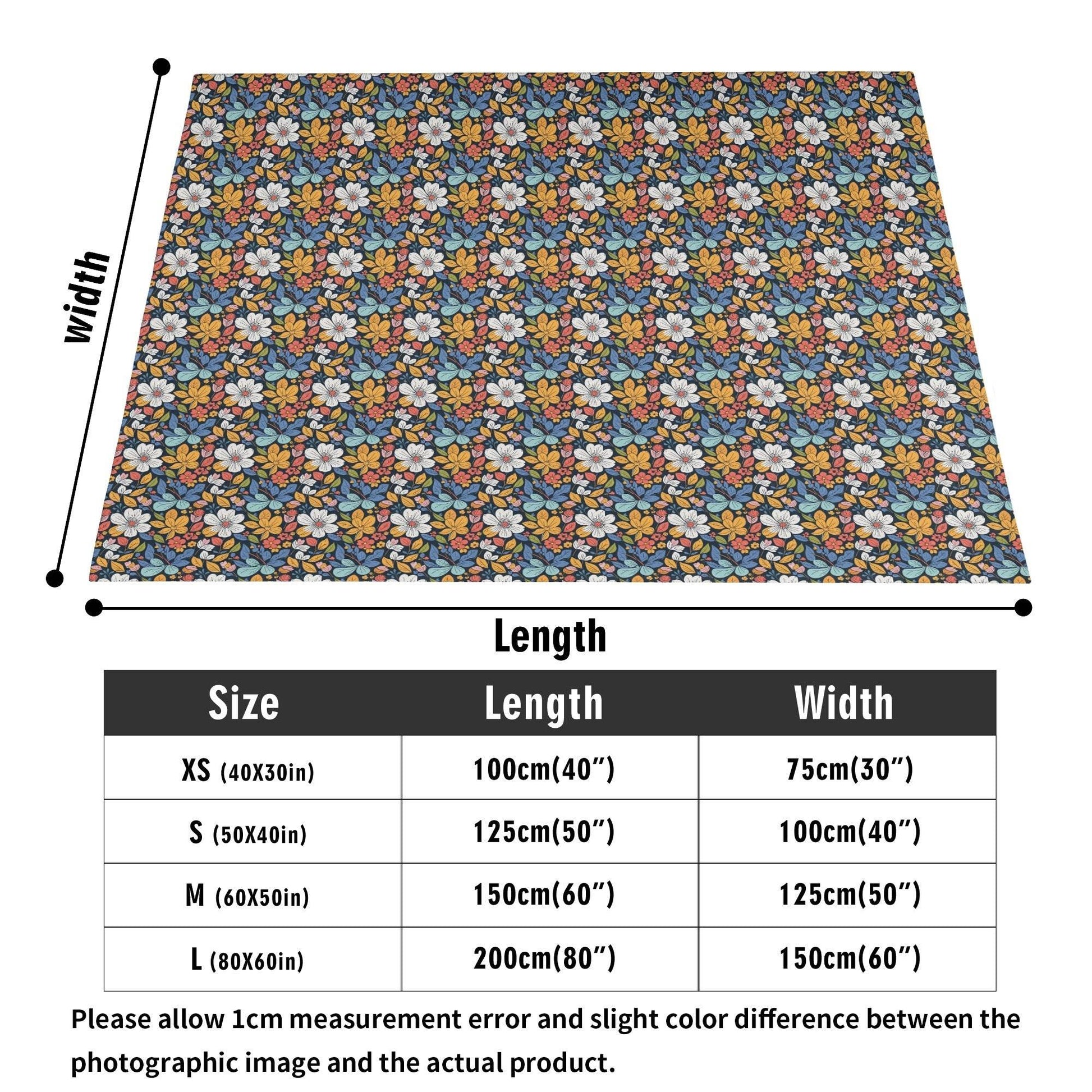 Bright Flowers Horizontal Flannel Breathable Blanket 4 Sizes - DeRose Seasonal