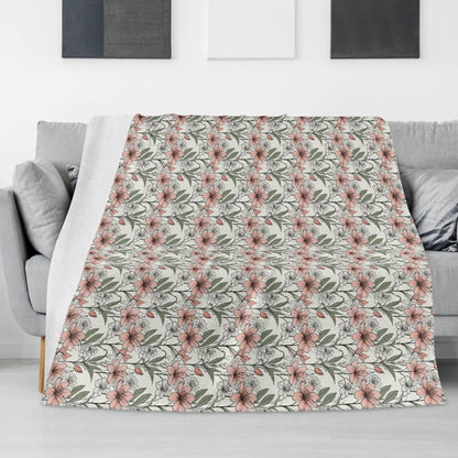 Japan Floral Horizontal Flannel Breathable Blanket 4 Sizes - DeRose Seasonal