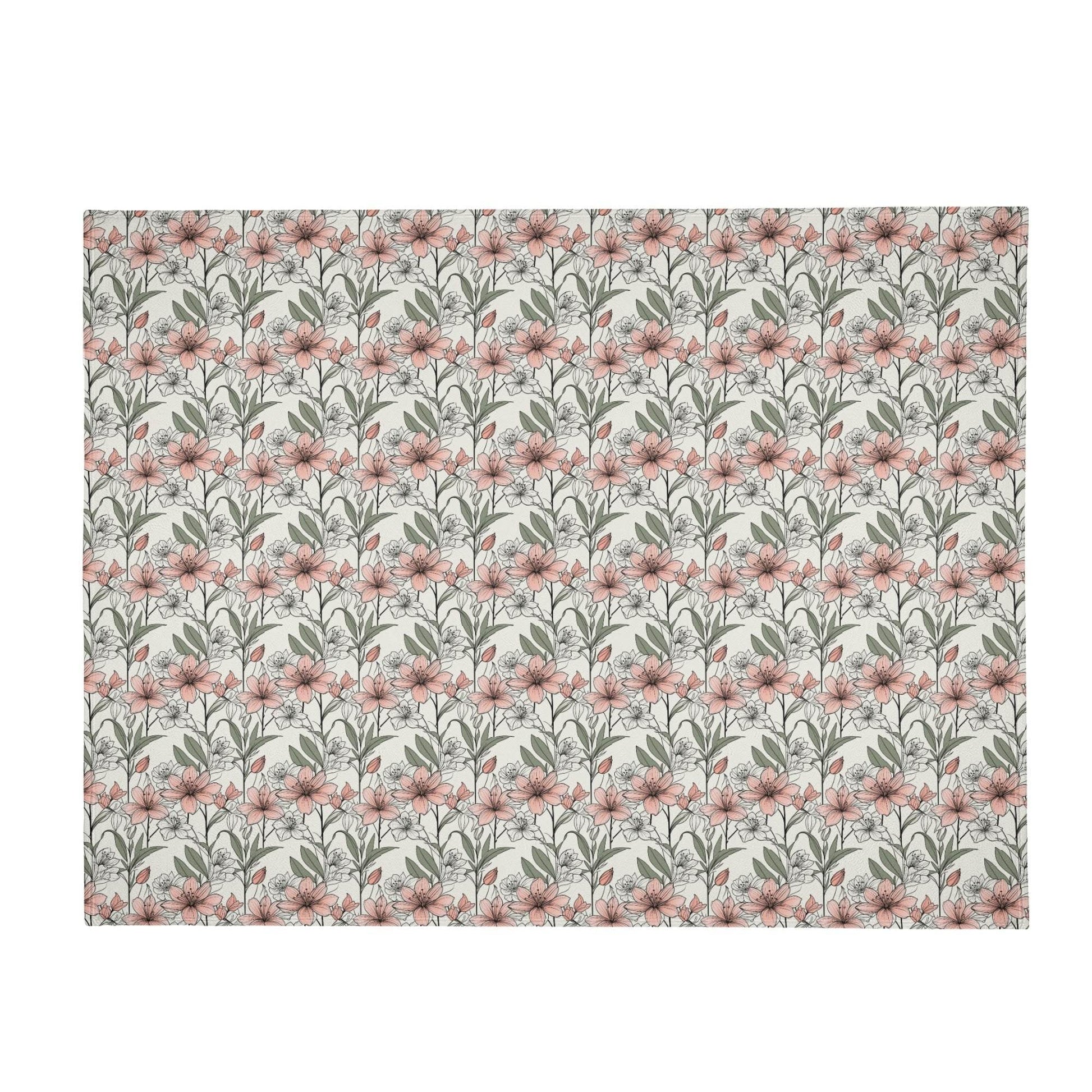 Japan Floral Horizontal Flannel Breathable Blanket 4 Sizes - DeRose Seasonal