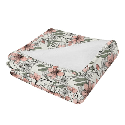 Japan Floral Horizontal Flannel Breathable Blanket 4 Sizes - DeRose Seasonal