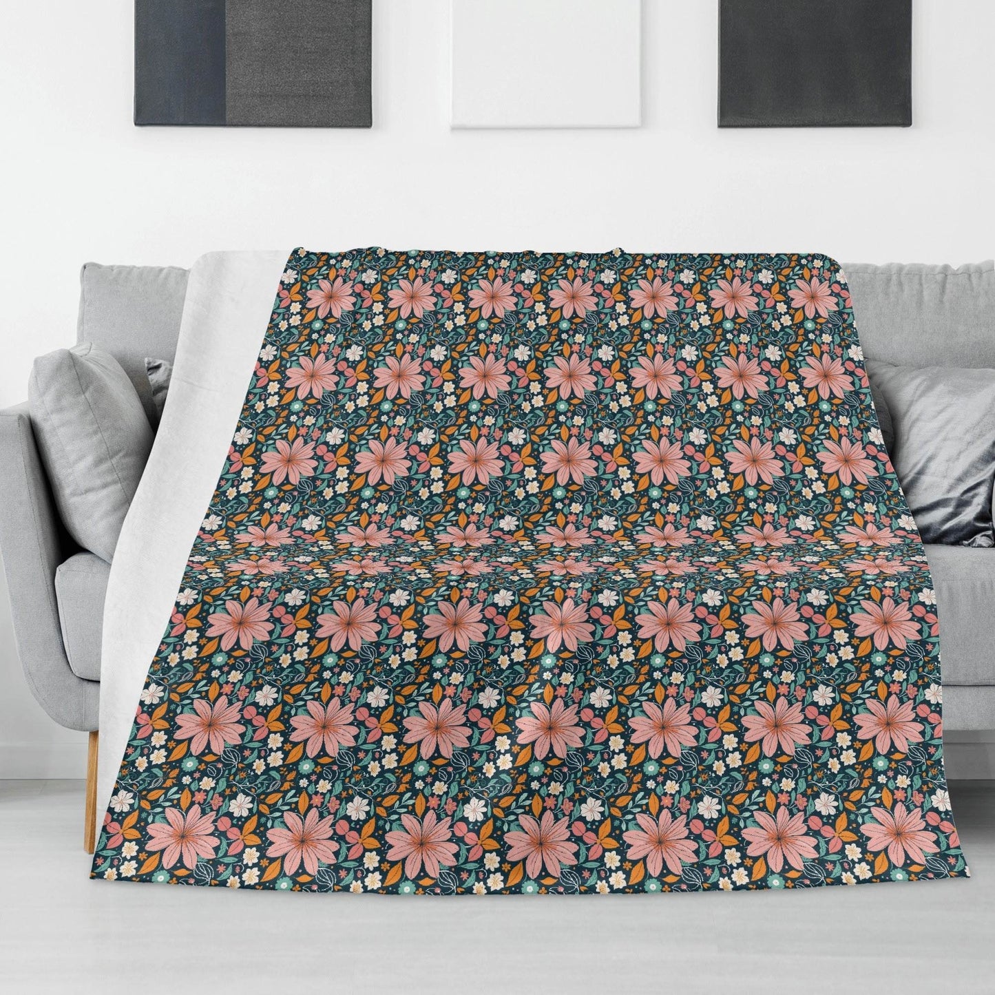 Wild Flowers Horizontal Flannel Breathable Blanket 4 Sizes - DeRose Seasonal