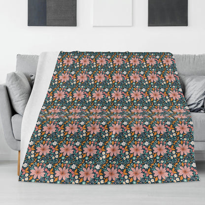 Wild Flowers Horizontal Flannel Breathable Blanket 4 Sizes - DeRose Seasonal