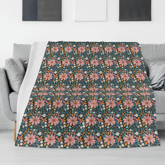 Wild Flowers Horizontal Flannel Breathable Blanket 4 Sizes - DeRose Seasonal