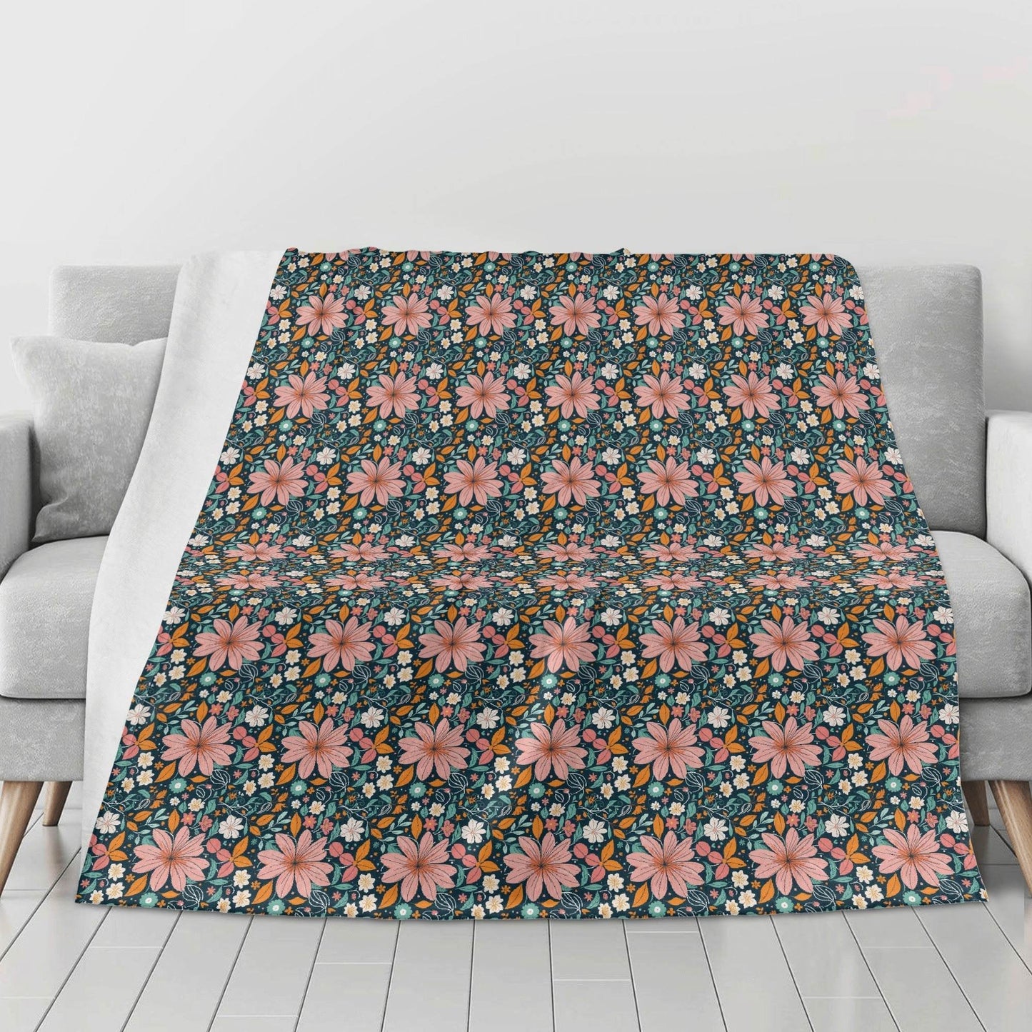 Wild Flowers Horizontal Flannel Breathable Blanket 4 Sizes - DeRose Seasonal