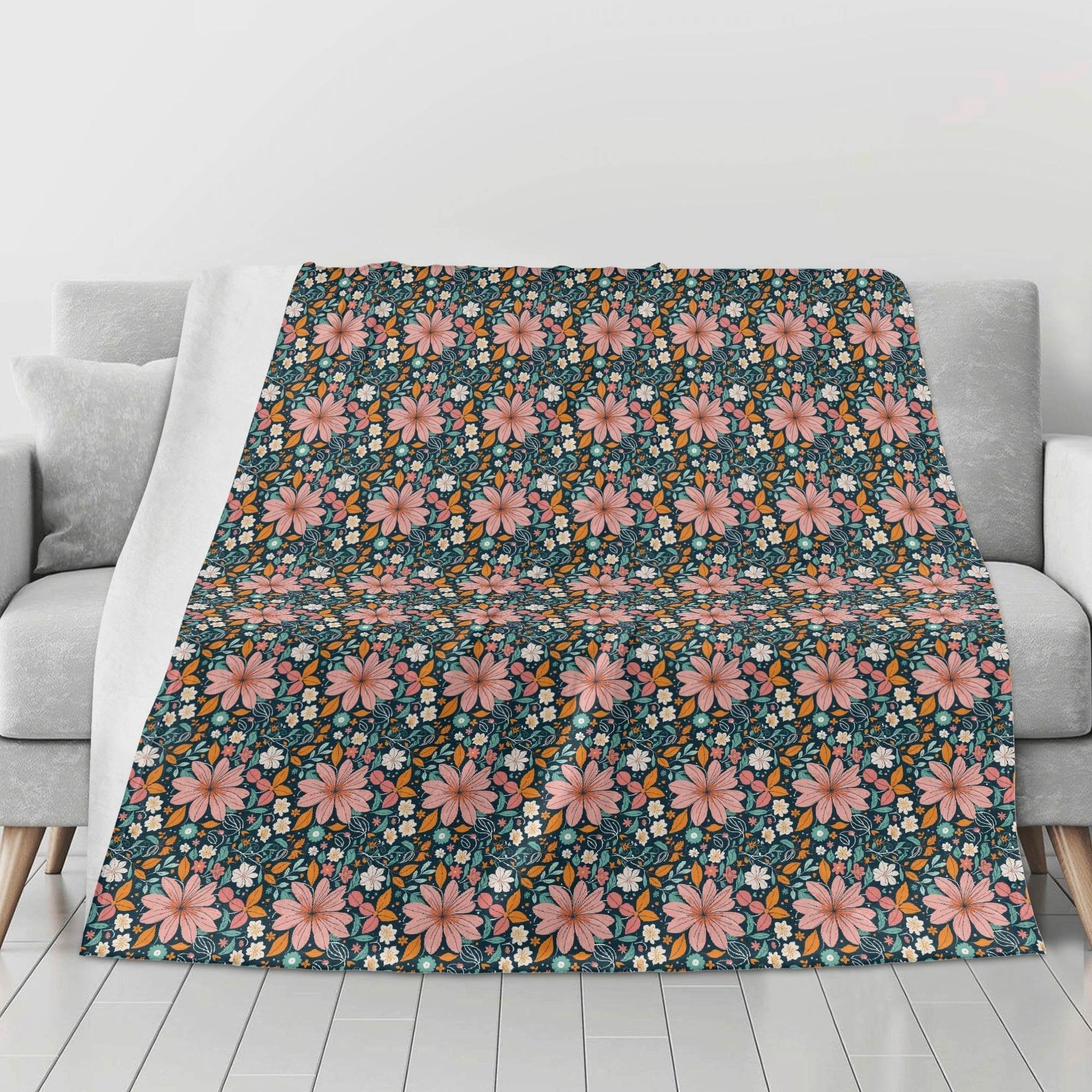 Wild Flowers Horizontal Flannel Breathable Blanket 4 Sizes - DeRose Seasonal