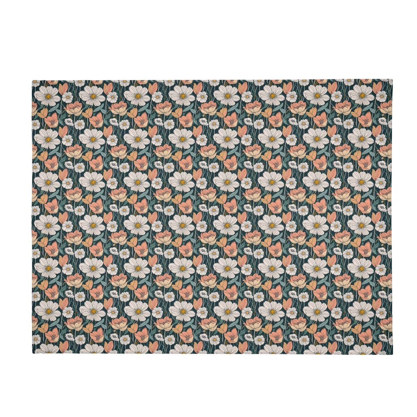 Tulips and Daisys Horizontal Flannel Breathable Blanket 4 Sizes - DeRose Seasonal