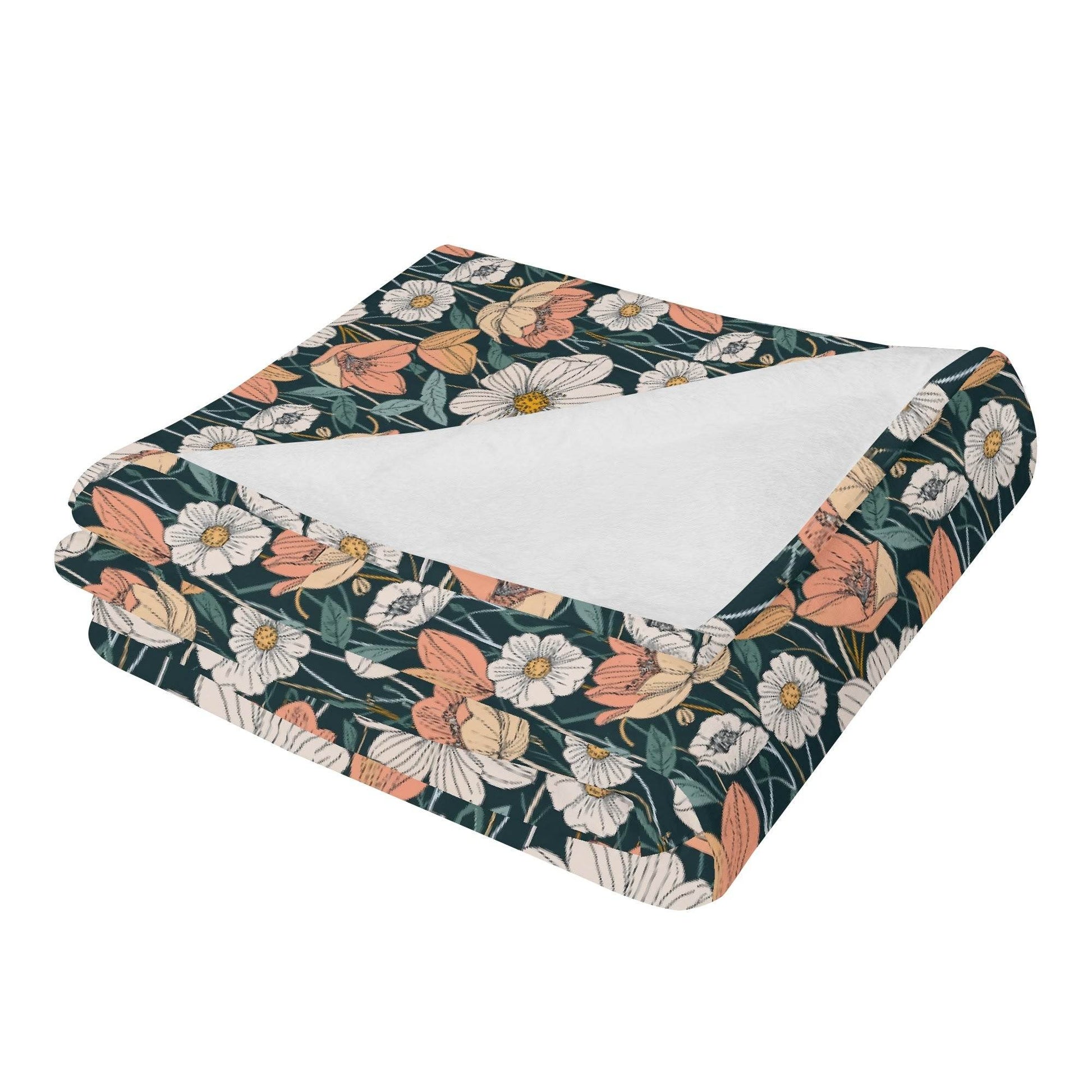Tulips and Daisys Horizontal Flannel Breathable Blanket 4 Sizes - DeRose Seasonal