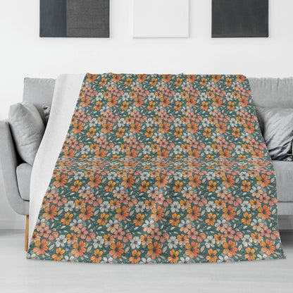 Pastel Flowers Horizontal Flannel Breathable Blanket 4 Sizes - DeRose Seasonal