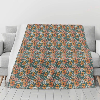 Pastel Flowers Horizontal Flannel Breathable Blanket 4 Sizes - DeRose Seasonal