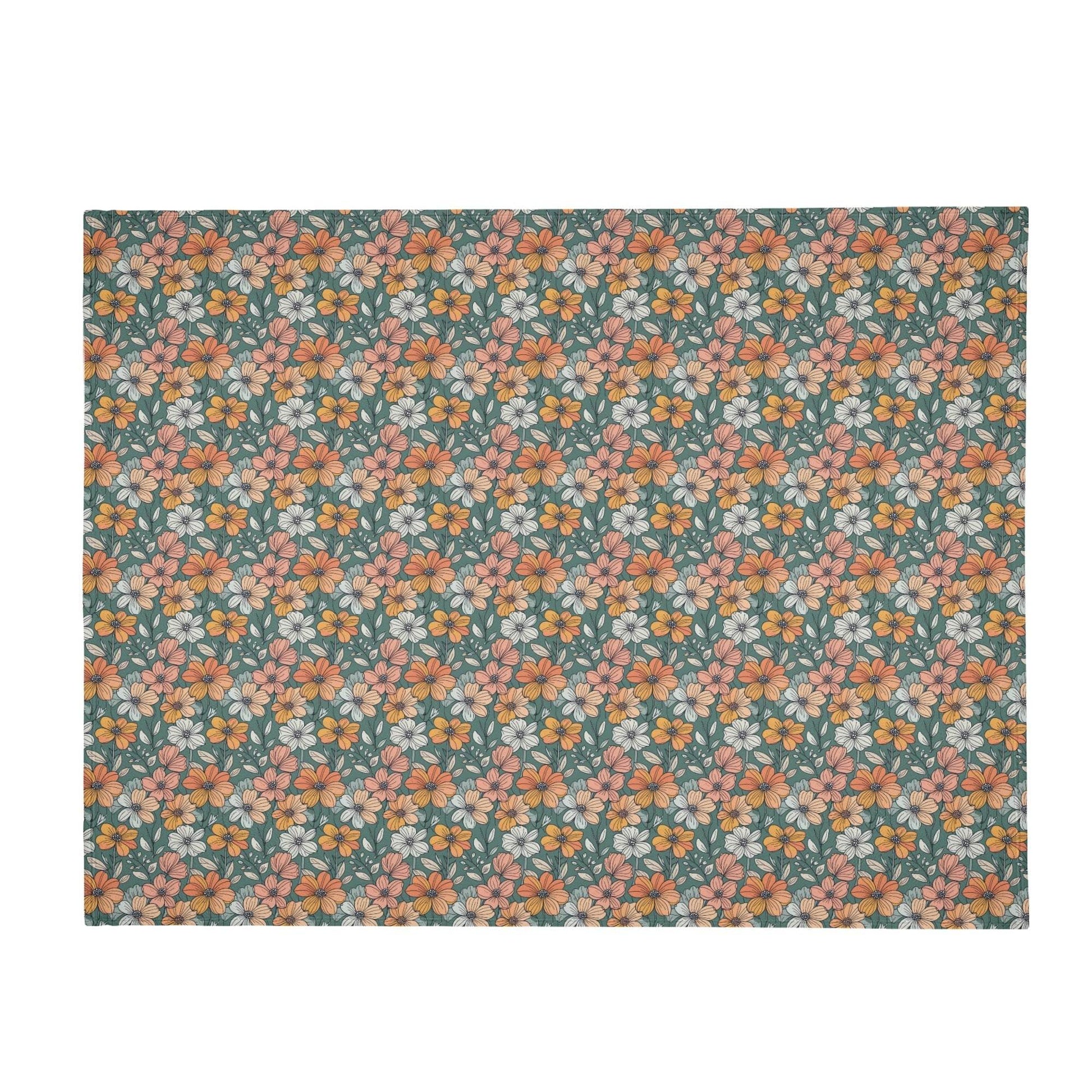 Pastel Flowers Horizontal Flannel Breathable Blanket 4 Sizes - DeRose Seasonal
