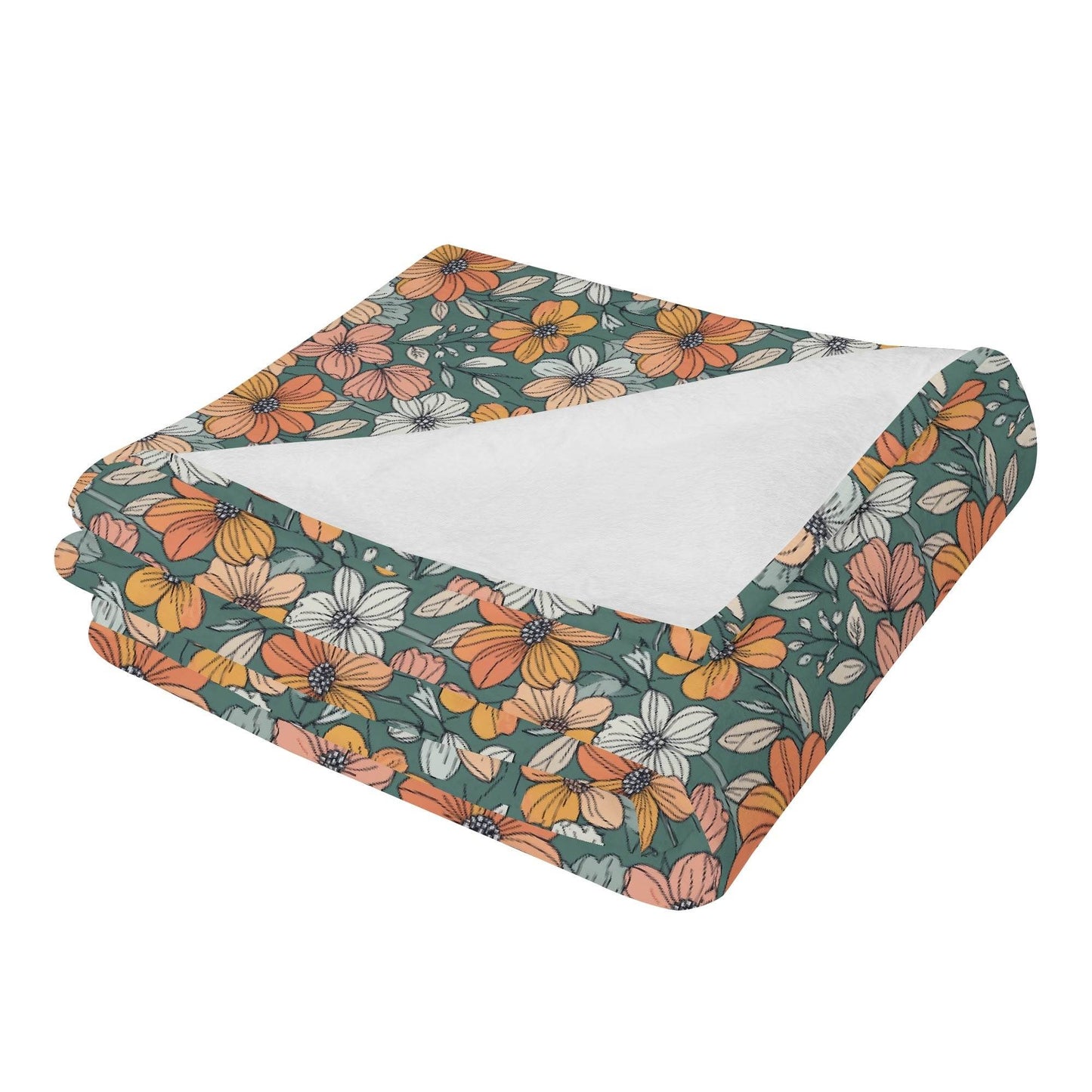 Pastel Flowers Horizontal Flannel Breathable Blanket 4 Sizes - DeRose Seasonal