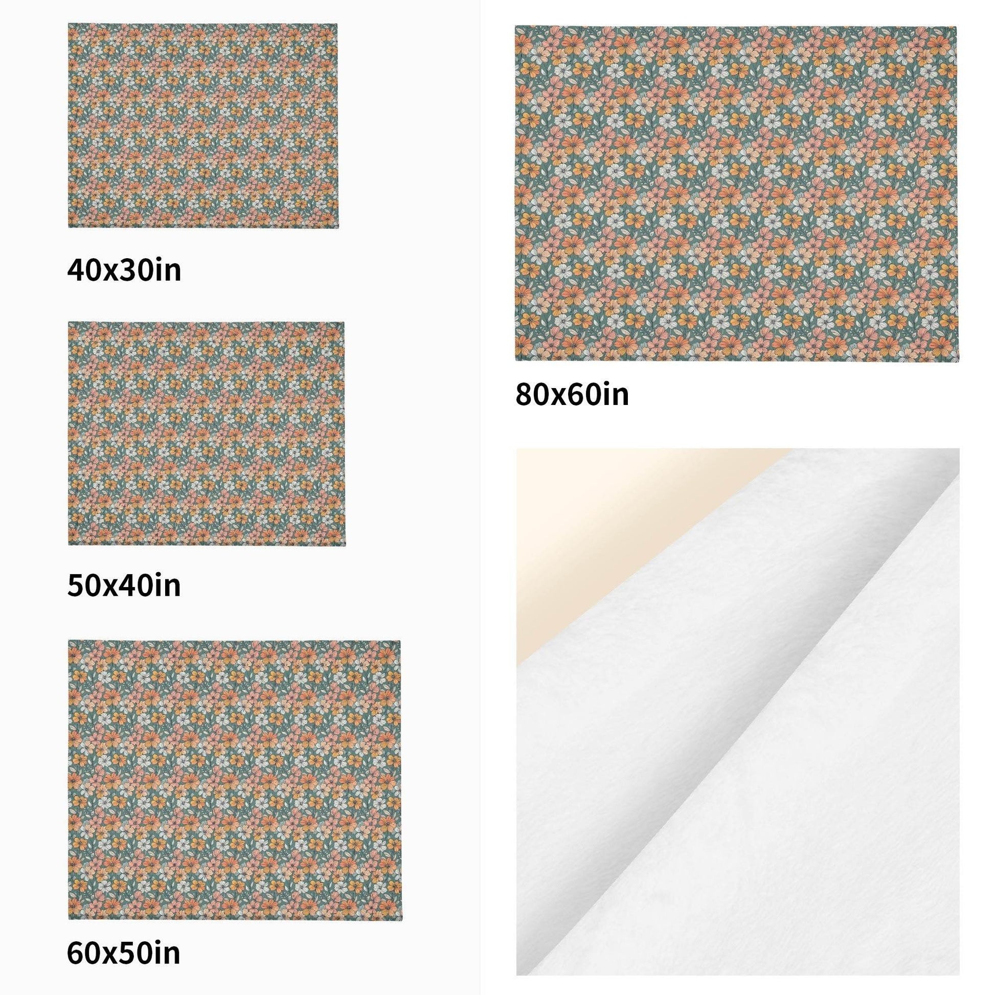 Pastel Flowers Horizontal Flannel Breathable Blanket 4 Sizes - DeRose Seasonal