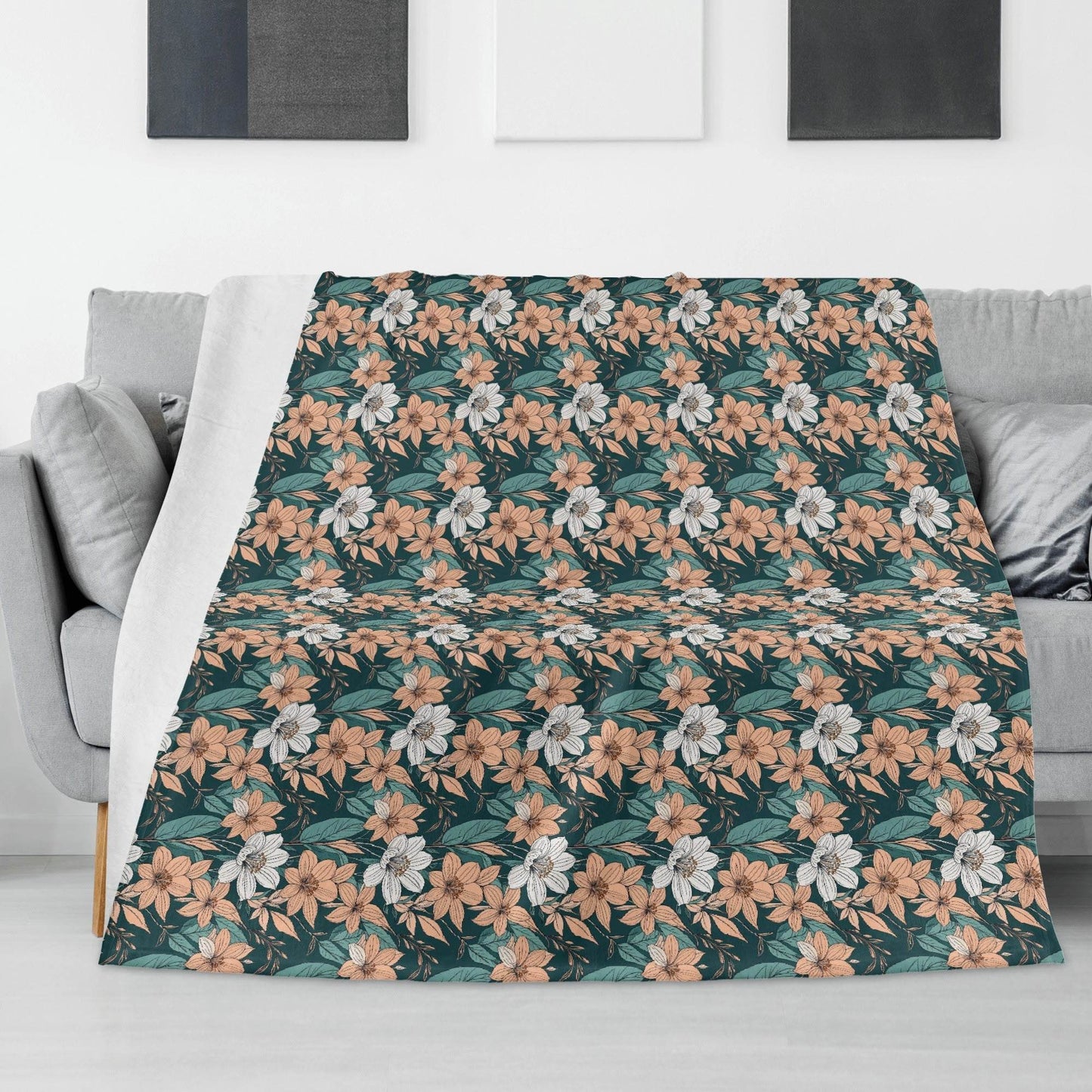 Pastel Floral Horizontal Flannel Breathable Blanket 4 Sizes - DeRose Seasonal