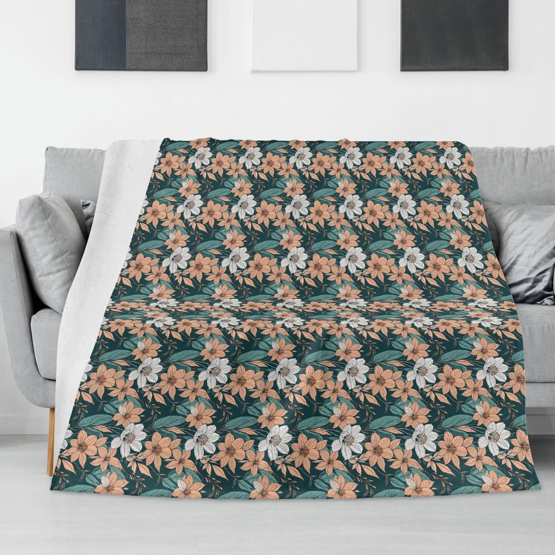 Pastel Floral Horizontal Flannel Breathable Blanket 4 Sizes - DeRose Seasonal