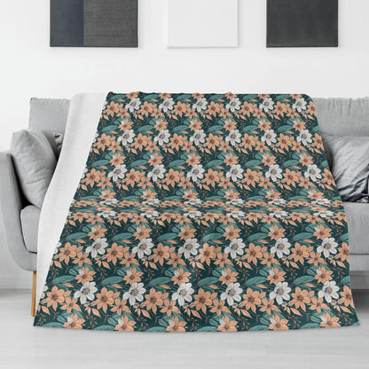 Pastel Floral Horizontal Flannel Breathable Blanket 4 Sizes - DeRose Seasonal