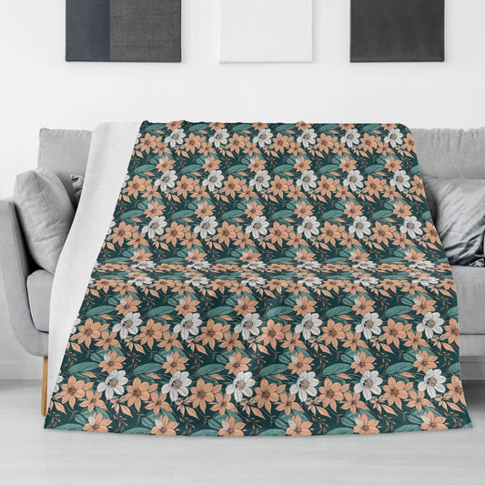 Pastel Floral Horizontal Flannel Breathable Blanket 4 Sizes - DeRose Seasonal