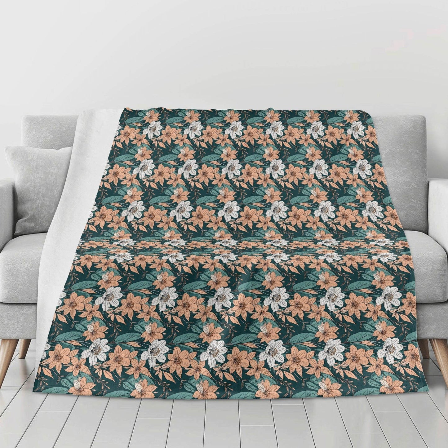 Pastel Floral Horizontal Flannel Breathable Blanket 4 Sizes - DeRose Seasonal