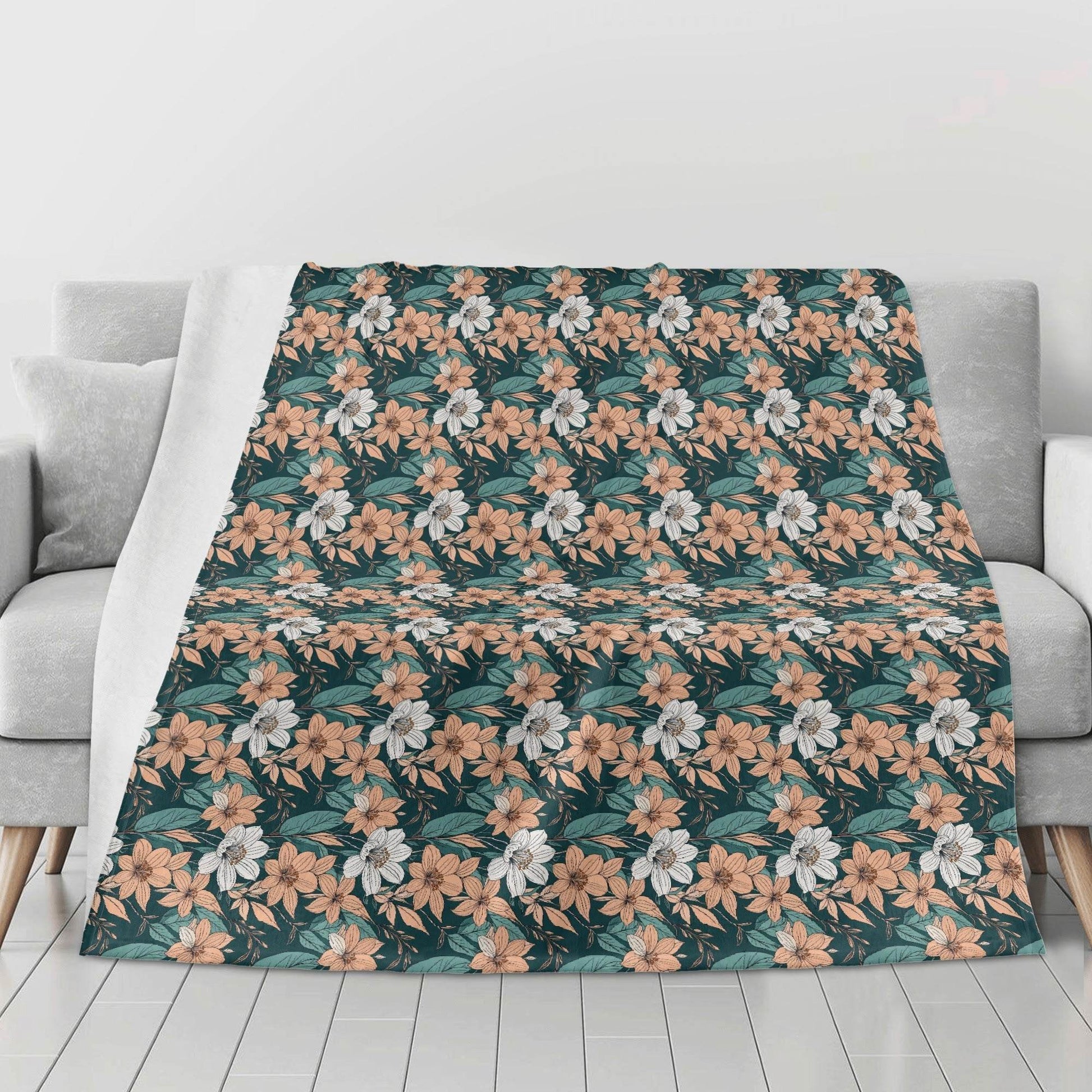 Pastel Floral Horizontal Flannel Breathable Blanket 4 Sizes - DeRose Seasonal