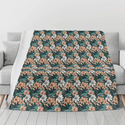 Pastel Floral Horizontal Flannel Breathable Blanket 4 Sizes - DeRose Seasonal