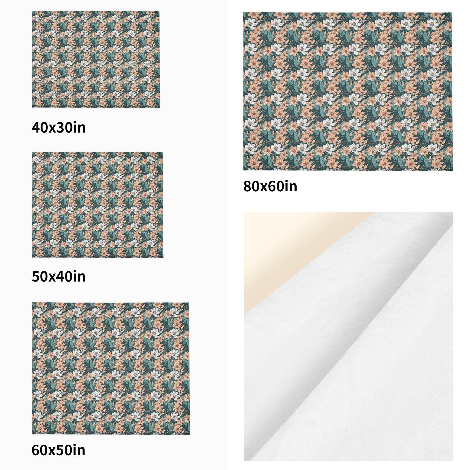 Pastel Floral Horizontal Flannel Breathable Blanket 4 Sizes - DeRose Seasonal