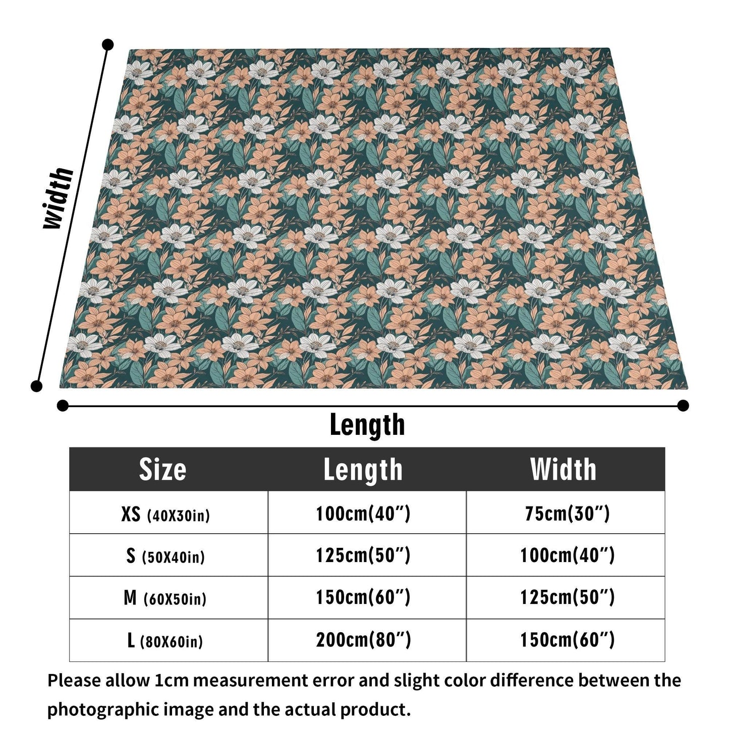 Pastel Floral Horizontal Flannel Breathable Blanket 4 Sizes - DeRose Seasonal