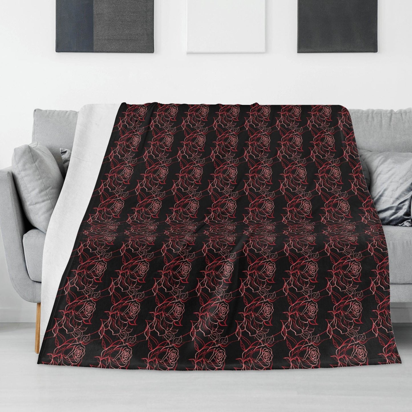 Red Light Rose Horizontal Flannel Breathable Blanket 4 Sizes - DeRose Seasonal